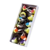 12pcs/box Handmade Simulation Pearl Hair Bird Creative Feather Bird With Claw Iron Wire Garden Decoration LS šviesiai pilka spalva