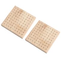 2Pcs 61/81 Hole Wooden Polishing Head Storage Board Square Save Space Nail Drill Bit Display Base 10*10cm Creativity