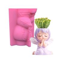 Candles Holder Resin Mold,Gypsum Flower Pot Silicone Molds Angel Epoxy Resin Casting Molds for DIY Jewelry Storage Box 1