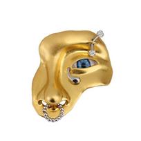 Exaggerated Vintage Half Face Brooch Alloy Pin Fashion Coat Brooch Lapel Pin Orcs Mask Brooch Clothing Pin Jewelry