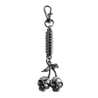 Fashionable Skull Cherrys Pendant Keychain Alloy Crafted Keyring Charm Ornament Unique Accessory for Bags and Bikes 1