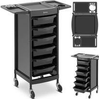 Hairdressing trolley with hairdryer holder, 6 drawers, shelf, 420 x 390 mm