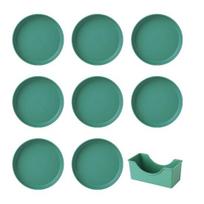8 vnt. Lengvos plastikinės lėkštės Nedūžtančios daugkartinės pietų lėkštės. Galima plauti indaplovėje Spalvingos virtuvės lėkštės, skirtos kasdienai stovyklavimui Round žalia