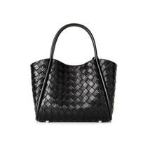 Leather Woven Pattern Tote Bag for Women's Autumn and Winter New Item, Large Capacity Versatile Handheld Cross Shaped Mother and Child Bag 23*12*21 juoda