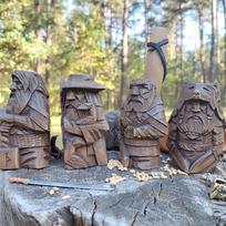 4pcs/set Odin Thor Tyr Ulfhednar Norse Pagan Resin Viking Statue Gift Nordic Resin Ornaments Art Home Outdoor Garden Decoration