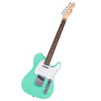 Squier by Fender Debut Electric Laurel White Sea Foam with Soft Case Collection™ Telecaster® Guitar, Fingerboard, Pickguard, Green, žalia
