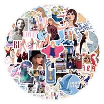 50 Taylor Swift Singer Stickers for Notebooks & Luggage black