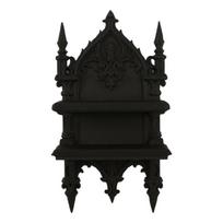 Black Gothic Double Hanging Shelf For Wall Decoration And Storage Plastic Materials Easy To Install Display Stand 1