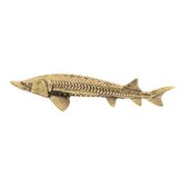 Decorative Metal Carving Sturgeon Fish Miniature Sculpture Antique Ornament Chinese Fengshuis Collectors Home Accent X3UC