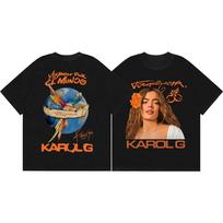 Karol G Tropicoqueta Tour 2026 Double Sided Graphic T-shirt Fashion Hip Hop Short Sleeve T-shirts Men Women Casual Loose T Shirt 4XL