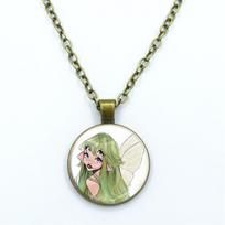 Retro Melanie Martinez Fairy Girl Glass Dome Cabochon Pendant Fashion Crystal Jewelry
