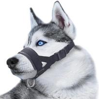 New Soft Nylon Dog Muzzle Adjustable Loop M/L/XL Anti Barking Mask with Leash Ring Bite Prevention Pet Mouth Mask for Large Dogs