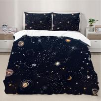 Galaxy Planet Printed Duvet Cover Bedding Set, Soft and Cozy Home Bedroom Decorative Items, Stylish and Comfortable Bedding Set 135x200cm