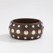 Unique Bohemian Rivet Bracelet Wide Smudging Chunky Bangle Minority Design Hyperbole Wooden Bangle Summer Party Jewelry ruda