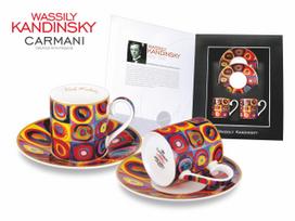 Komplet 2 Filiżanki Espresso Wassily Kandinsky Squares Prezent Zestaw