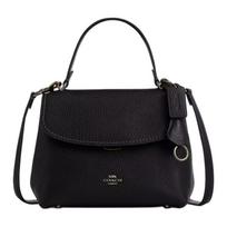 COACH Emory 25 gold logo cowhide shoulder tote medium women's black juoda