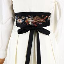 Siuvinėtas Juodas Korseto Diržas Kinų Tradicinės Suknelės Dekoras Hanfu B black