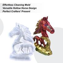 Horse Resin Silicone Mold Cute Hollow Horse Sculpture Ornament Reusable Easy Release Horse Epoxy Casting Mold Desktop Ornament CN
