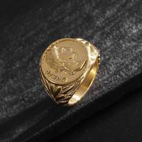 Wind Ring Roman Empire Caesar Ring Ring Retro Coin Caesar Head Trendy Hand Ornament 6