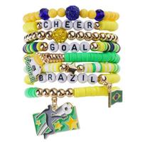 Adjustable Soccer Bracelets Featuring Team Pride Pendants Ideal For Football Event And Parties