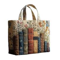 Quilted Tote Bag Retro Print Fabric Commuter Tote Vintage Lightweight Foldable Handbag for Women Daily Use Travel Grocery Shopping D