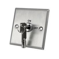 Durable Electrical Key Switch Exit Button Stainless Steel Exit Push Switch DC12V Wall Mount (as the picture,12 V&86*86mm) white