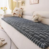 Delicate Wide Bording Sofa Pad Flannel Autumn and Winter Sofa Cushion Thick and Warm Winter Cushion Straight Sofa Cushion Couch Cover 70*70cm