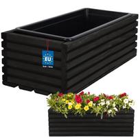 KOTARBAU® Medinė sodo lysvė terasai su įdėklu Juoda 44 x 20 CM