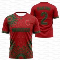 2026 Morocco Flag Print Men's Women's NO.2 HAKIMI Short Sleeve T-shirt 3D Print Tees Outdoor Soccer Jersey Sports Casual Tops XXS
