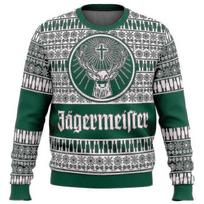 Bebetter Jagermeister Ugly Christmas Sweater Pullover Men's 3d Sweatshirt Tops Autumn And Winter Clothing A less gray