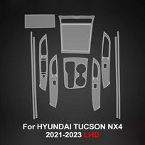 Skaidri TPU apsauginė plėvelė automobiliui Hyundai Tucson NX4 2021-2023 centrinei konsolei, apsauganti nuo įbrėžimų, iš anksto išpjauta PPF taisymo lipdukas for Tucson NX4 black