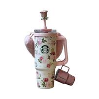 Starbucks Kinija 2026 Vyšnių žiedų ir Rožių Sodo SS Šiaudelis, Kailinis Dirželis ir Mini Puodelio Pakabukas Rinkinys Quencher Termosas 900ml ONE SIZE įvairiaspalvis