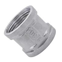 Stainless Steel Female Threaded Pipe Adapter Double Sleeve Connection Nipple Straight Connector Plumbing Fittings 1