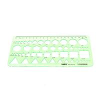 Plastikiniai Apskritimai Kvadratas Šešiakampiai Geometrinis Šablonas Liniuotė Trafaretas Matavimo Įrankis 22 x 10.5cm white