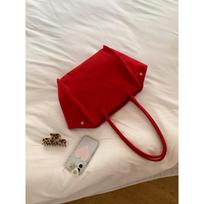Large-capacity tote bag New summer versatile simple shoulder bag Premium commuter canvas bag Women raudona