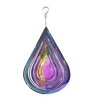 Metal 3D Three Dimensional Wind Chime Wind Rotating Water Drop Decorative Wind Chime Pendant One Size