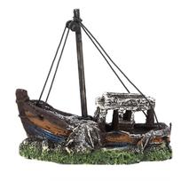 Resin Aquarium Artificial High Simulation Shipwreck Decoration Hide House Fish Tank Landscape Ornament
