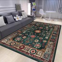 Persian Style Big Size Green Carpet Living Room Non-slip Easy Cleaning Coffee Tables Mat Soft Foldable Dining Room Decor Rug 60x90cm