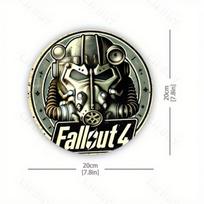 Fallout 4 Metal Tin Sign Round 8x8 Inch Vintage Art Wall Decor 20x20 gray