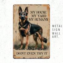 German Shepherd Sign Metal Plaque 8x12 Inch Yard Home Decor Gift 20x30cm