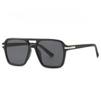 Retro Square Pilot Sunglasses 70s Vintage Double Bridge Driving Shades for Women Men Casual Sun Glasses As Picture