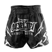 Extreme Hobby Black Panther Muay Thai Shorts Black and White XL