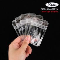 50Pcs Earrings Rings Necklace Display Self Sealing Bags Pouch Jewelry Packaging Bags Clear 5.5x9cm
