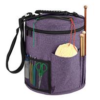 Hooks and Needles Storage Crochet Organizer Tote  for DIY Knitting Enthusiasts violetinė
