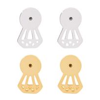Set of 4 Secure Earring Backs Studs Diamonds Shape Locking Part Secure Locking Backing Earring Plugs for Delicate Ears balto aukso spalvos