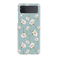 Phone Case For Samsung Galaxy Z Flip 3 4 5 Transparent fold High Hard PC Shell For Galaxy Z Flip 3 5 Clear Cover Flower Galaxy Z Flip 4