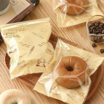50Pcs Self-Adhesive Sealing Bread Bags Baking Food Packaging Bags for Croissants, Biscuits, Cookies, Sandwich, Pastry