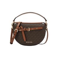 Michael Kors MK Emilia Monogram Heart Strap Shoulder Crossbody Handbag Medium Women Handbag Brown 35S1GU5C6B-200 Basic Set (Bag+Dust Bag)