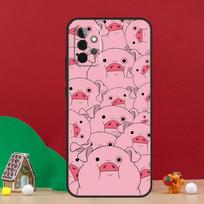 Cartoon Pig Case For Samsung Galaxy A54 A06 A16 A26 A36 A56 A53 A32 A52 A33 A13 A55 A35 A15 A14 A34 A17 Samsung A26 gray