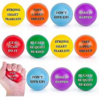 Motivational Stress Balls, 12PCS Inspirational Stress Balls 2 Inch Foam Balls with Positive Quetos for Kids and Adults Stress Relief Hand Exercise